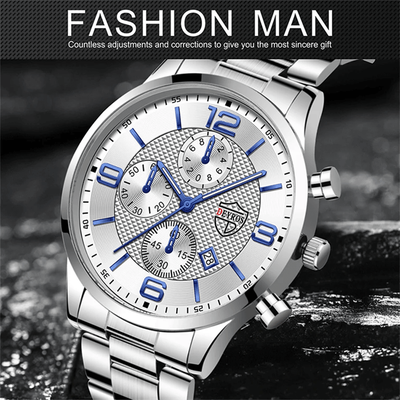 Inspire Essentials Luxury Mens Business Quartz Watch Luminous Calendar Style black Black