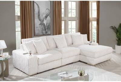 Best Quality Furniture 3pc Reversible Sectional w/ 2Cupholders and 2 USBs.