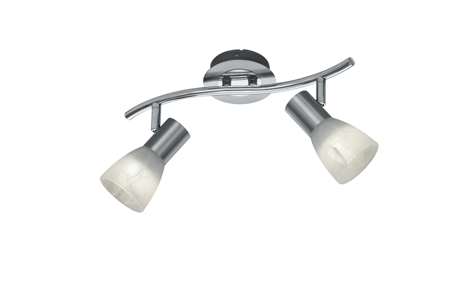 TRIO Moderne plafondspot Levisto 2-lichts nikkel mat met LED