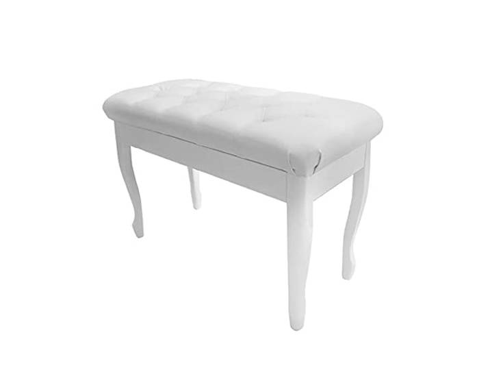 iumLeap Klavierbank aus Leder, Klavierbank aus Holz, weiches Echtleder, luxuriös und praktisch, geeignet für alle Menschen, 76 x 35 x 49 cm (weiß)