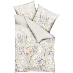 Kaeppel, Bettwäsche, Biber Bettwäsche Lily creme (Bettwäsche Set, 135 x 200 cm, 80 x 80 cm)
