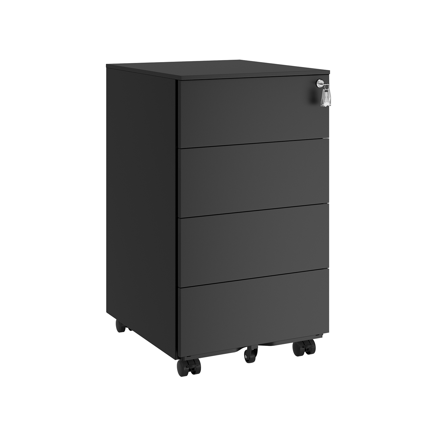 SONGMICS Rollcontainer mit 4 Schubladen und Rädern tintenschwarz B34OFC064B16