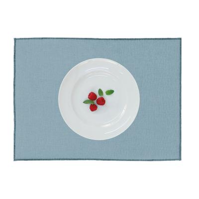 Platzset APELT "Stone", blau (denim), B:35cm L:46cm, 95% Polyester, 5% Leinen, Platzsets, mit Kettelrand