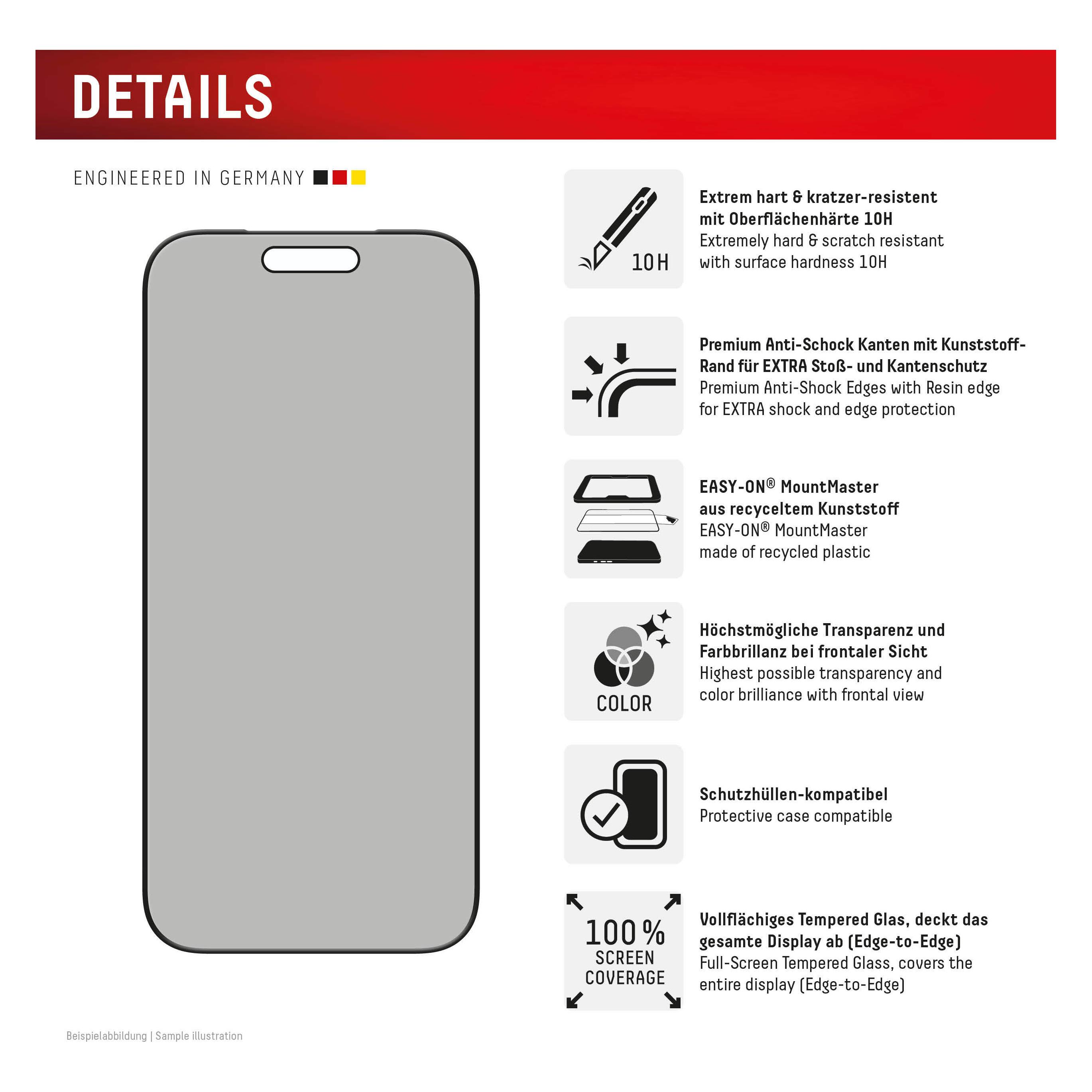 Displex Privacy Glass MountMaster (1 Stk., Apple iPhone 17) (02264)