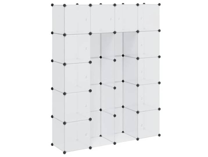 Eleganter modularer Schrank mit 14 Fächern, 37 x 146 x 180 cm, Kunststoff, weiß, 02_0046222