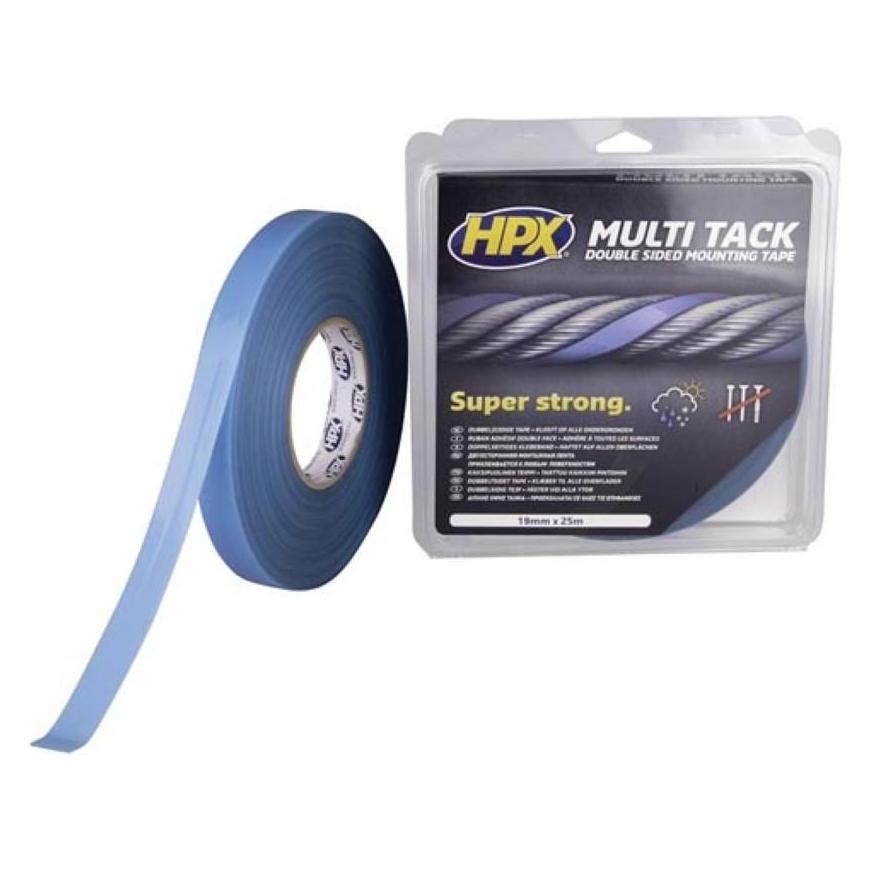 HPX Doppelseitiges Multi-tack Klebeband - halbtransparent - 19 mm x 25 m (19 mm) (HPXPA1925)