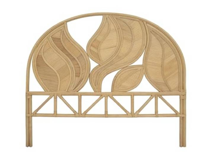 Vente-unique - Bettkopfteil 2 Personen Flerio - Rattan Naturfarben Hell