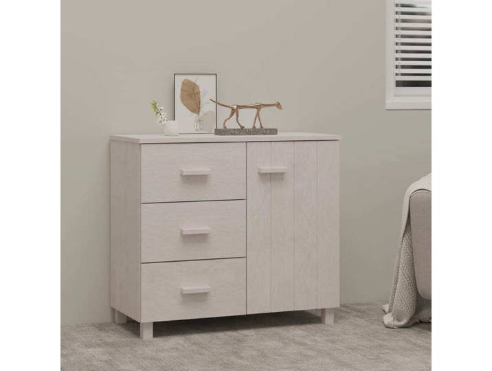 vidaXL Sideboard HAMAR blanc 90x40x80 cm pin massif