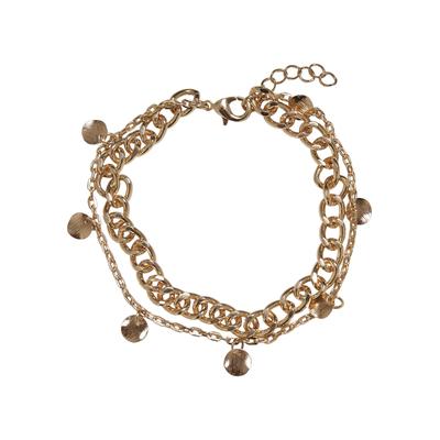 Fußkette URBAN CLASSICS "Urban Classics Unisex Charmy Anklet" Gr. L, gold, Fußketten, Damen, L/XL, Metall Zink, Metall, Zink