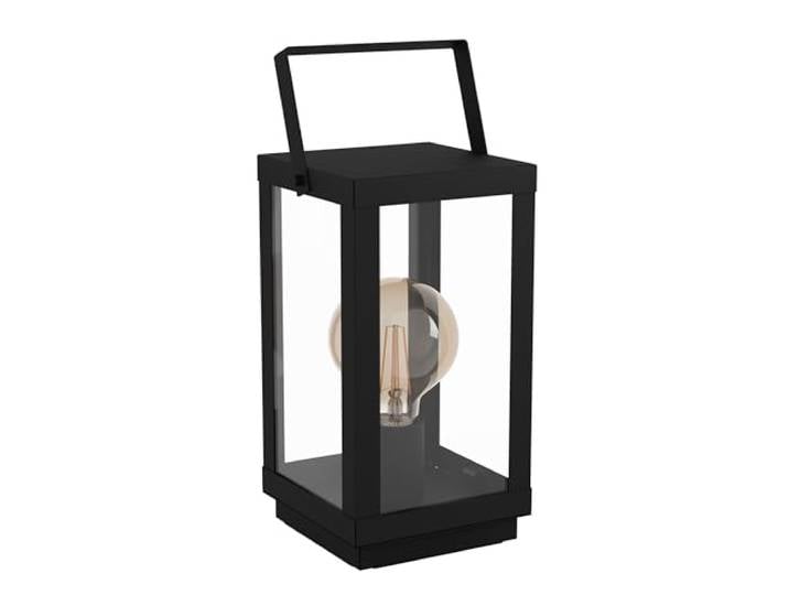 Eglo Lampe de chevet Bradford 1\, lampe de table classique pour salon luminaire design en métal noir et verre transparent avec interrupteur\, E27