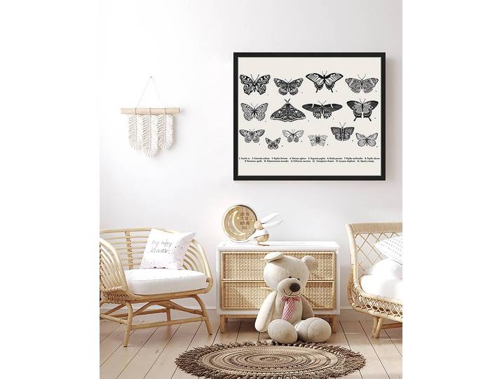 Tableau déco Butterfly Collection 53 x 63cm Multicolore