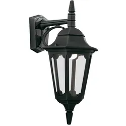 Außenleuchte Wandlampe Laterne ALU-Druckguss Glas H 48 cm Schwarz Hofleuchte