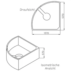 Neuesbad Wannenträger für Duscholux Malaga Trend 441 140x140 bündig R SW13391