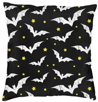Inspired Living Pastel Goth Pillow Cover Pink & Black Bat Halloween Throw Pillow Cover 45x45cm 11 50x50cm