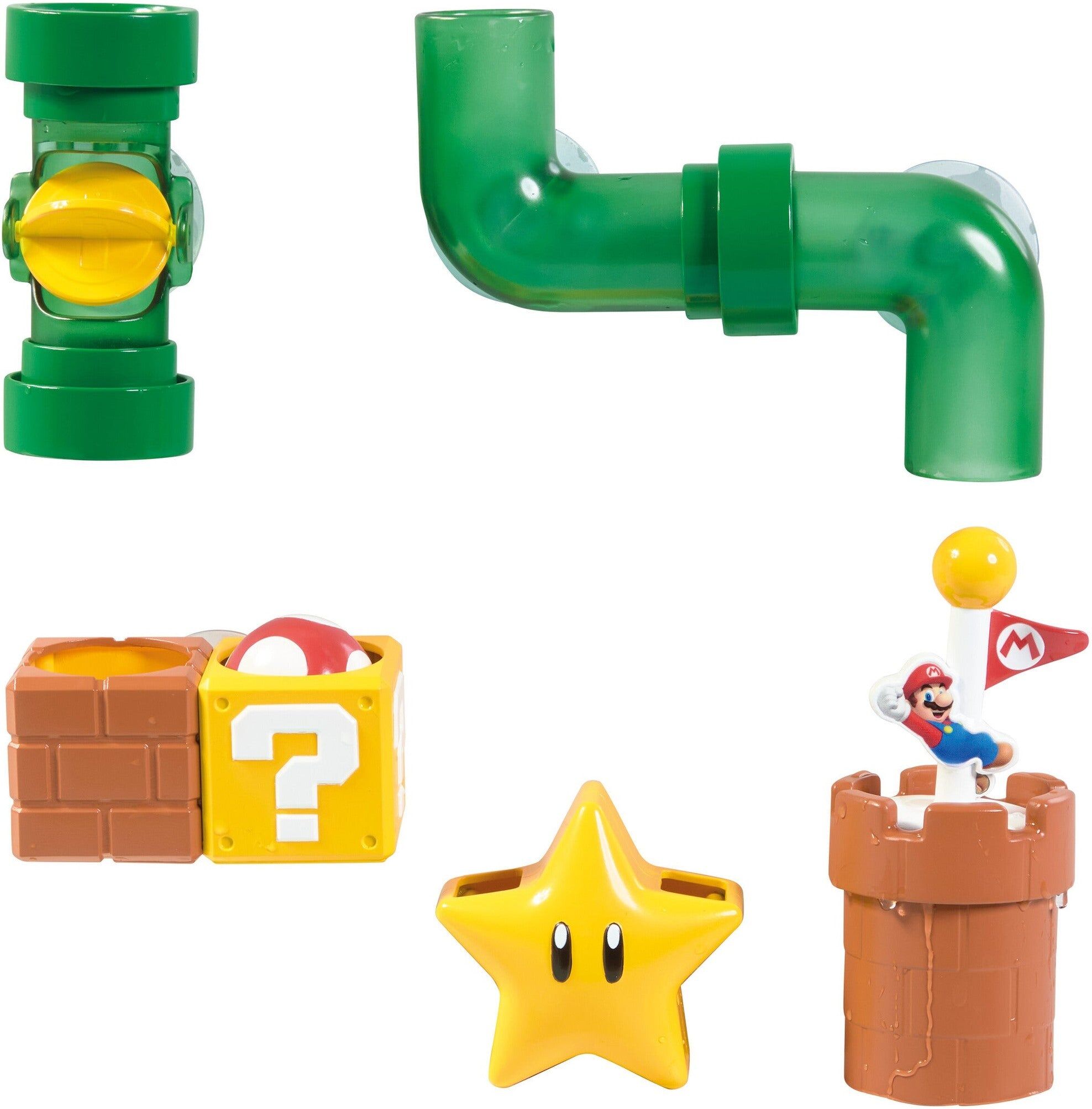 TOMY Toomies Super Mario My Mario Bath Pipes Playset - 6-piece Interactive Bath Toy for Babies