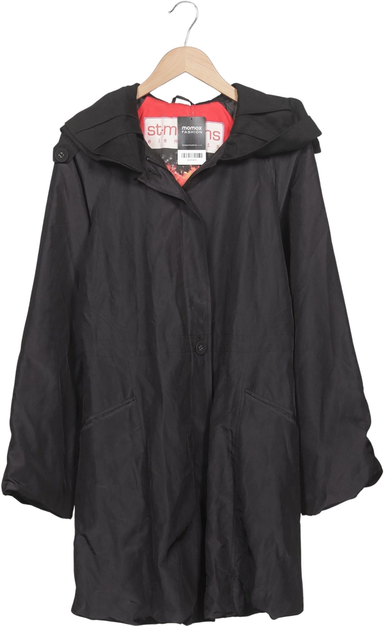 st martins Damen Mantel, Schwarz, Gr. M, Synthetik - Second Hand