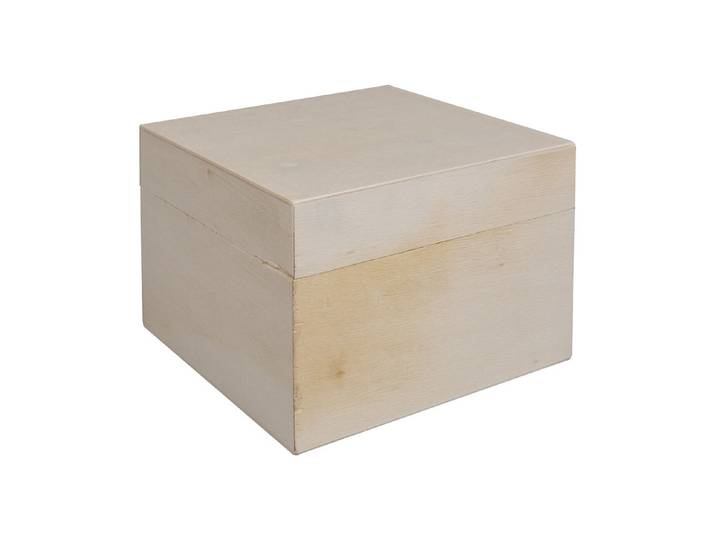 Holz Box mit Deckel, FSC Mix Credit, 12x12x9cm