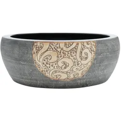 vidaXL Aufsatzwaschbecken Schwarz und Braun Rund Ø41x14 cm Keramik