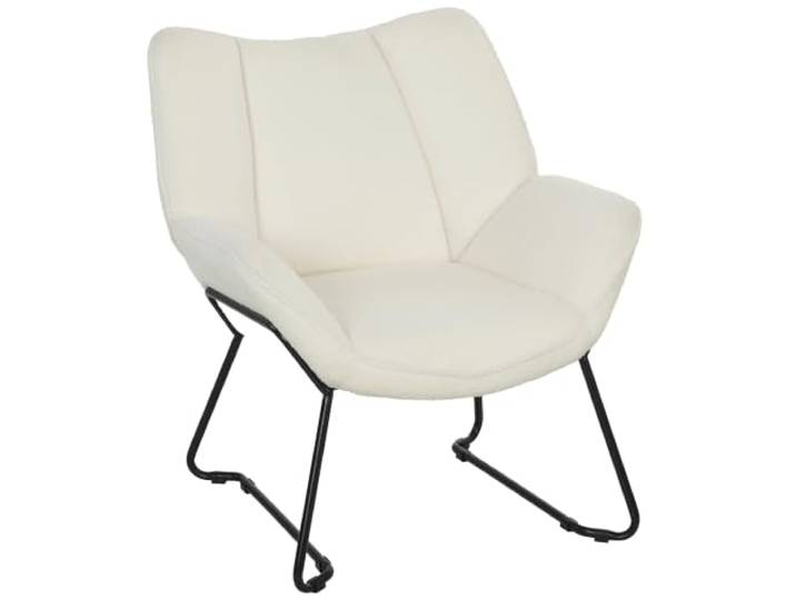 HOMCOM Loungesessel Wohnzimmer Sessel mit Sherpa-Fleece-Optik, Weiß Moderner Relaxsessel mit Armlehnen, Breiter Rückenlehne, Stahlbeinen, Lesesessel Polsterstuhl für Schlafzimmer