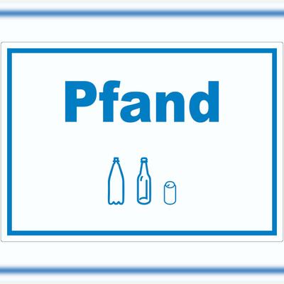 HB-Druck Pfand Mülltrennung Aufkleber Text Symbol Flasche Dose Mehrweg Geld A5 (148x210mm)