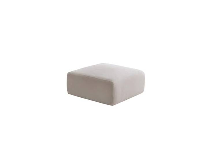 Atelier Del Sofa Stilvoller weißer Pouf, 86 x 41 x 86 cm, 100% Teddy-Stoff, Kunststoffbeine Weiches und gemütliches Sitzmöbel für Moderne Wohn- und Schlafzimmer