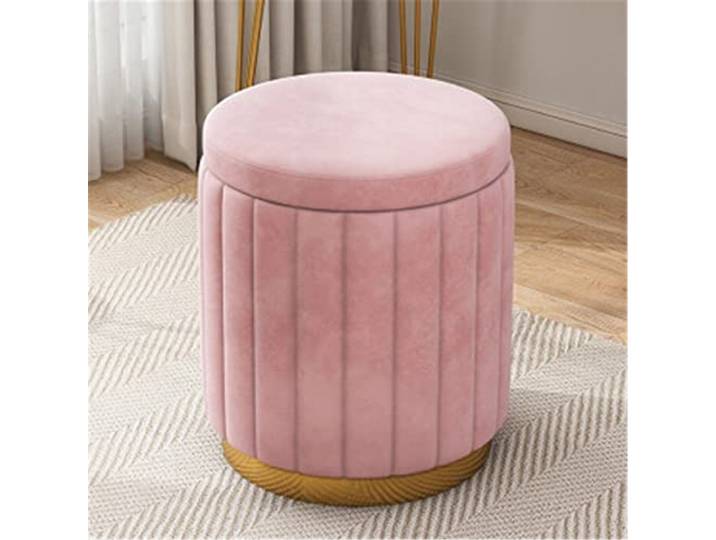 Verstaubarer Make-up-Hocker, runder Haushaltshocker für Flur, Zimmer,(Pink)