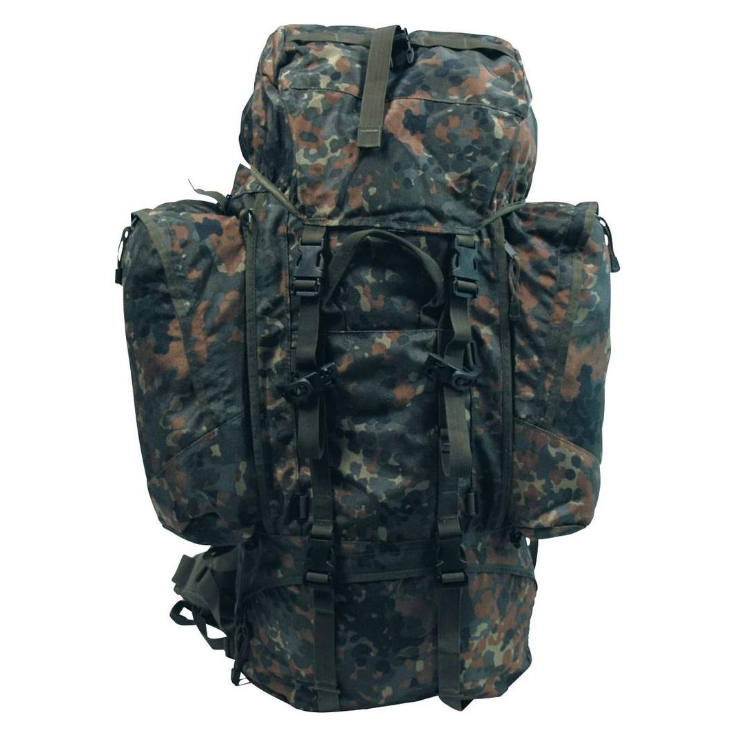 Mfh Rucksack,"Alpin110",flecktarn, 2 abnehmbare Seitentaschen (110 l) (30313V)