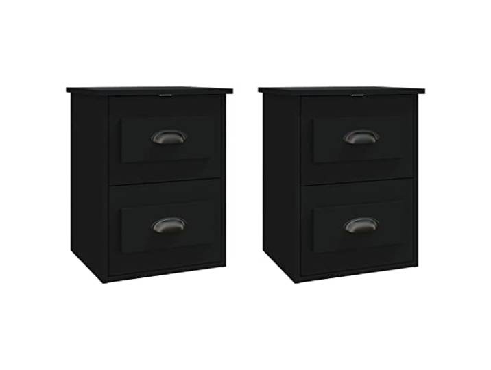Heofavd Wand-Nachttische 2er-Set Schwarz Holzwerkstoff 41,5x36x53 cm