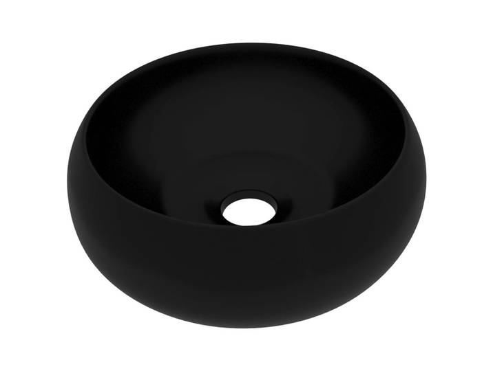 vidaXL Waschbecken Rund 40/15 cm aus Keramik Schwarz Luxuriös, Rechteckig, 40x15x40 cm, Badezimmer, Waschbecken & Armaturen, Waschbecken