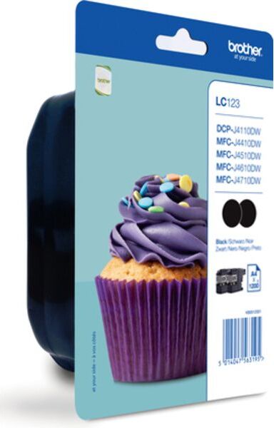Brother LC-123BKBP2 Druckerpatrone - 2x Schwarz - Multipack