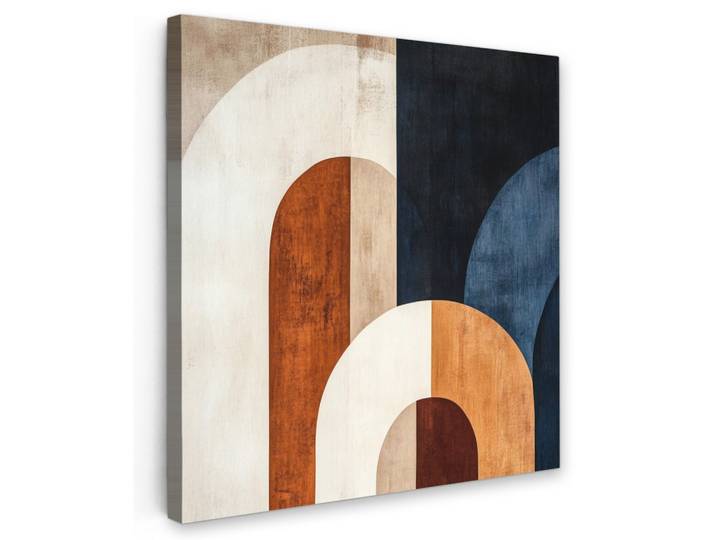 LEINWANDBILD Abstrakt - Formen - Dunkelblau Deko Groß 90x90 cm