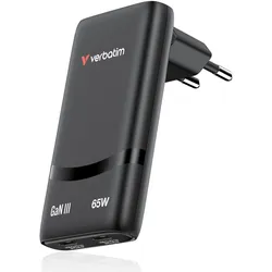 verbatim Fold 'n’ Go GaN III Ladeadapter schwarz, 65 W