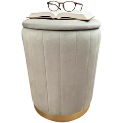 Relaxdays, Hocker, Hocker aus Samt mit Stauraum (32 x 42 cm)