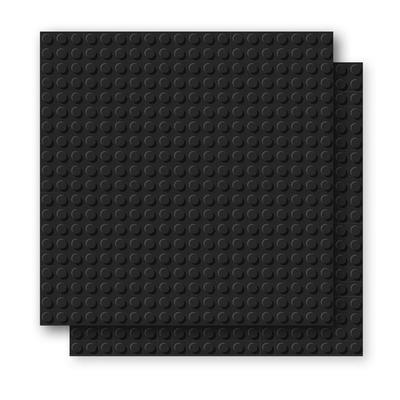 BRIXIES 225018 - Platte 20 x 20 Doppelpack schwarz, Bauplatten, 1 Stück