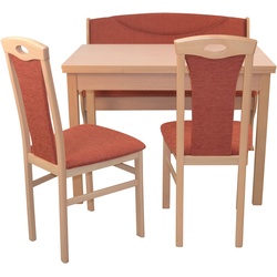 möbel direkt online Sitzgruppe 4tlg. mit Esstisch 104x67 cm buche natur-nuss dunkel