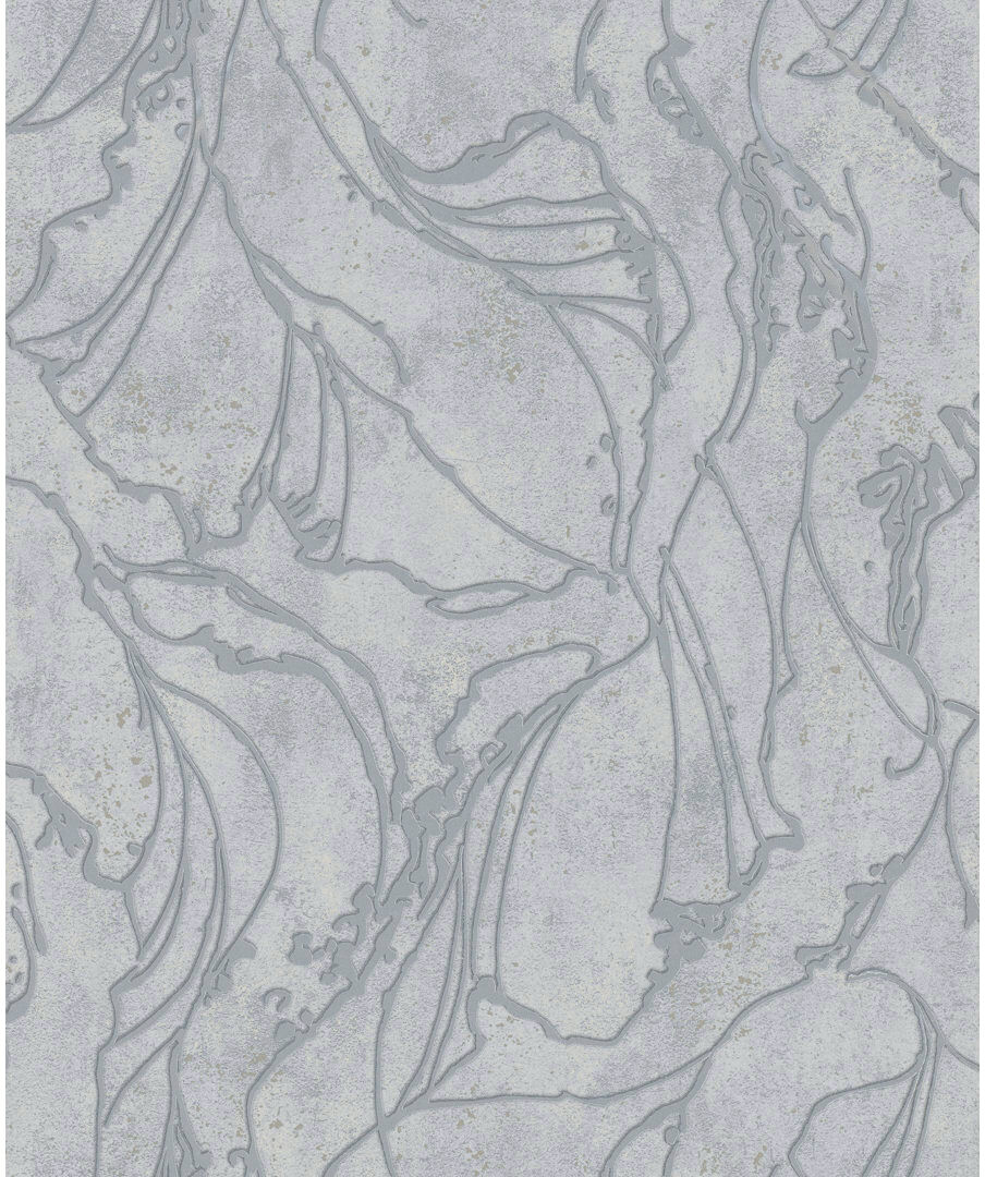 Metro Kavalier Graphic Swirls 10.05M X 53Cm Metallic Elements Wallpaper Roll Grey