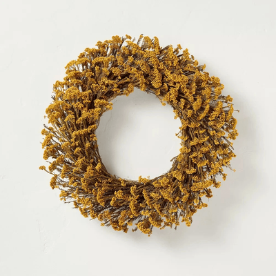 All Categories Goods Golden Yarrow Fall Wreath, Hearth & Hand With Magnolia, Faux Dried Flowers, Indoor Wall Decor Golden Yarrow Fall Wreath, Hearth & Hand With Magnolia, Faux Dried Flowers, Indoor Wall Decor