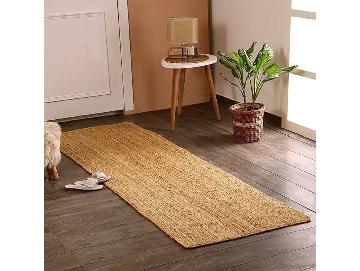 Juteteppich Braun/Honig 80 x 350cm Mischgewebe
