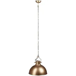 Relaxdays Hängelampe Industrial Design im Shabby Look, Deko für Esszimmer, E27, 230V Pendellampe Ø 40,5 cm, gold