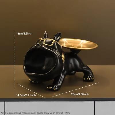 ModernMart Bulldog Butler Tray Statue Decorative Storage Organizer For Home Decor a