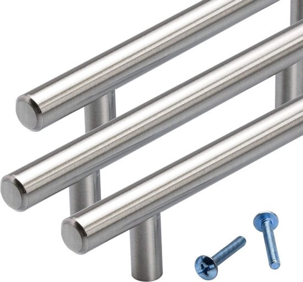 Ronde Stanggreep RVS Look voor Keukenkast en Meubels - 64 mm Hart-op-Hart Afstand