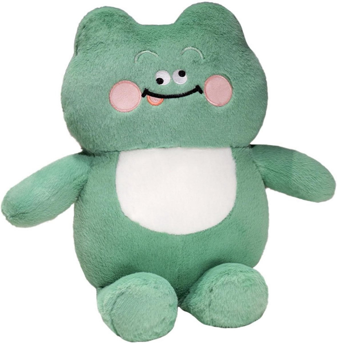 Groen Pluche Kikker Kussen - Zachte Knuffel voor Kinderen - 35 cm