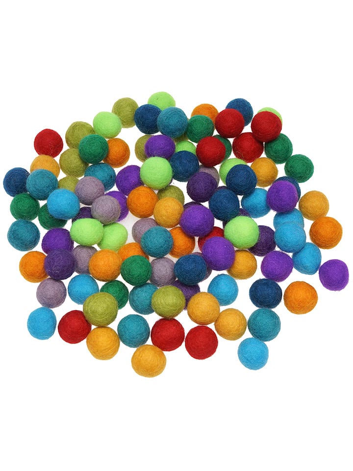 SUNNYSUE Filzkugeln in Bunt - 120 Stück - onesize