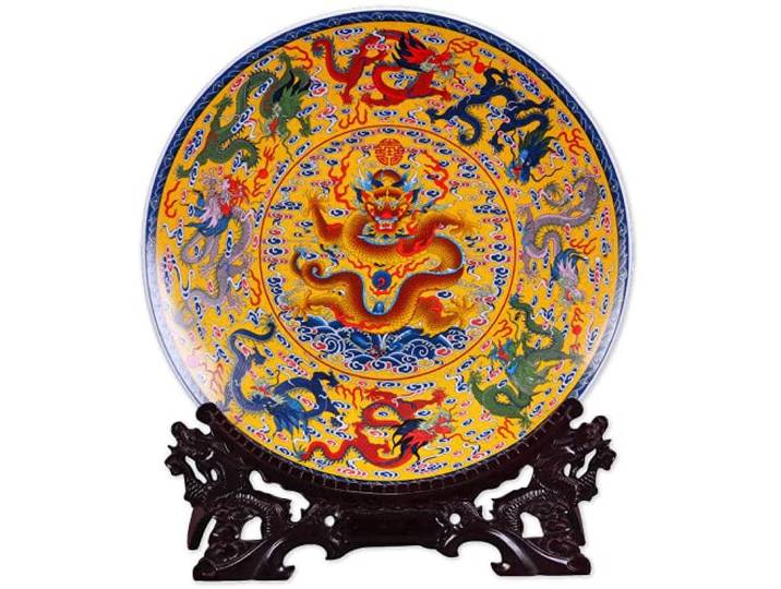 SDFsdfdS Chinesische dekorative Porzellanteller, Chinesische dekorative Keramikteller, Keramik-Hängeteller