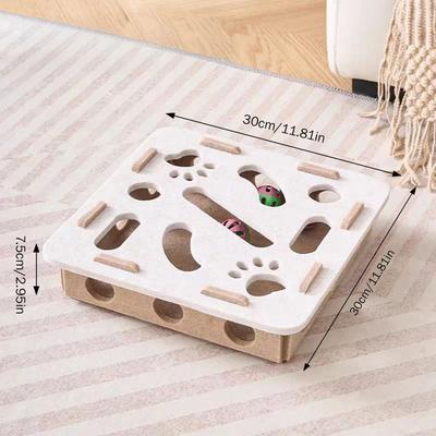 Uplift Treasures Interactive Felt Puzzle Box Cat Toy square White