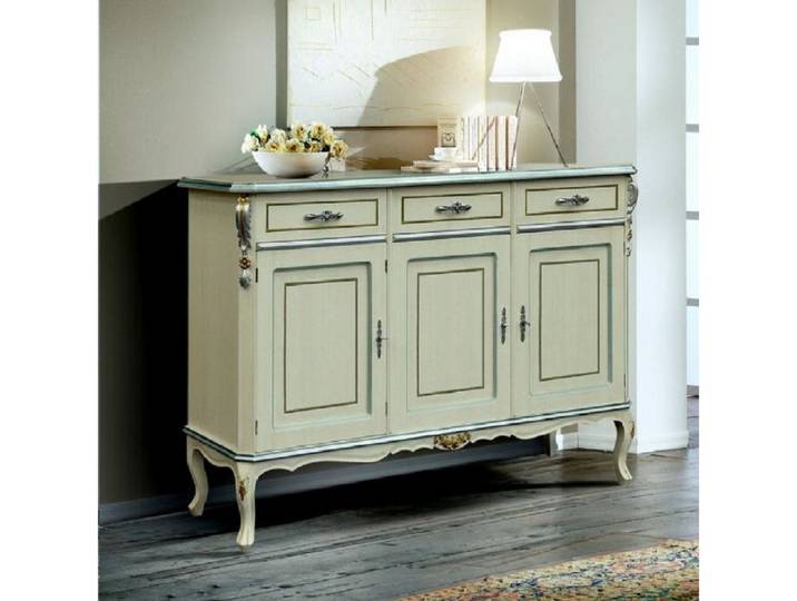 Xlmoebel Buffet Luxuriöses Buffet aus Holz in Weiß mit viel Stauraum (Buffet-1408/TV131) Hergestellt in Europa