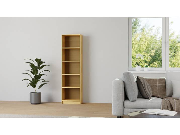 Schmales Bücherregal aus Holz Buche Natur geölt