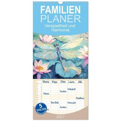 Familienplaner 2027 - Verspieltheit und Harmonie mit 5 Spalten (Wandkalender, 21 x 45 cm) CALVENDO