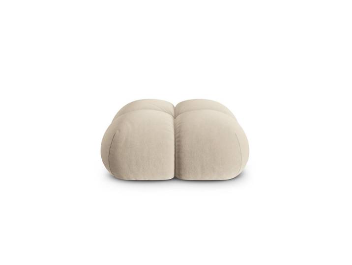 Cosmopolitan Design Pouf Loretto aus Samt leichtes beige, Creme, 90x40x90 cm, Wohnzimmer, Sessel, Hocker & Hockerbänke, Poufs
