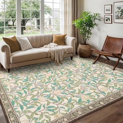 Garvee Bird Fruit Print Area Rug